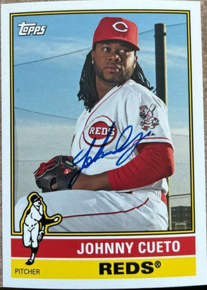 Johnny Cueto Signed 2015 Topps Archives Baseball Card - Cincinnati Reds - PastPros