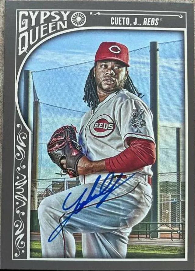 Johnny Cueto Signed 2015 Topps Gypsy Queen Baseball Card - Cincinnati Reds