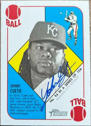 Johnny Cueto Signed 2015 Topps Heritage '51 Baseball Card - Cincinnati Reds - PastPros