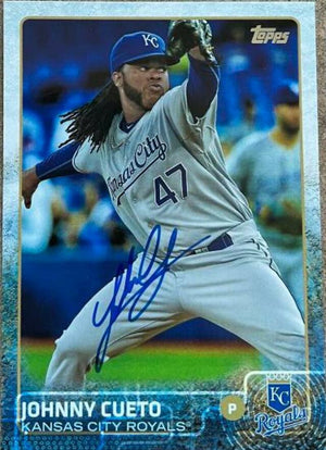 Johnny Cueto Signed 2015 Topps Update Baseball Card - Kansas City Royals - PastPros