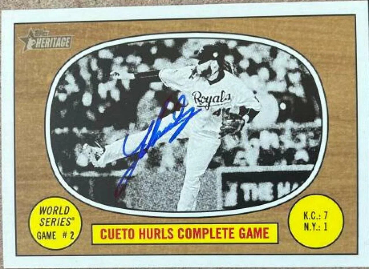 Johnny Cueto Signed 2016 Topps Heritage Baseball Card - Kansas City Royals