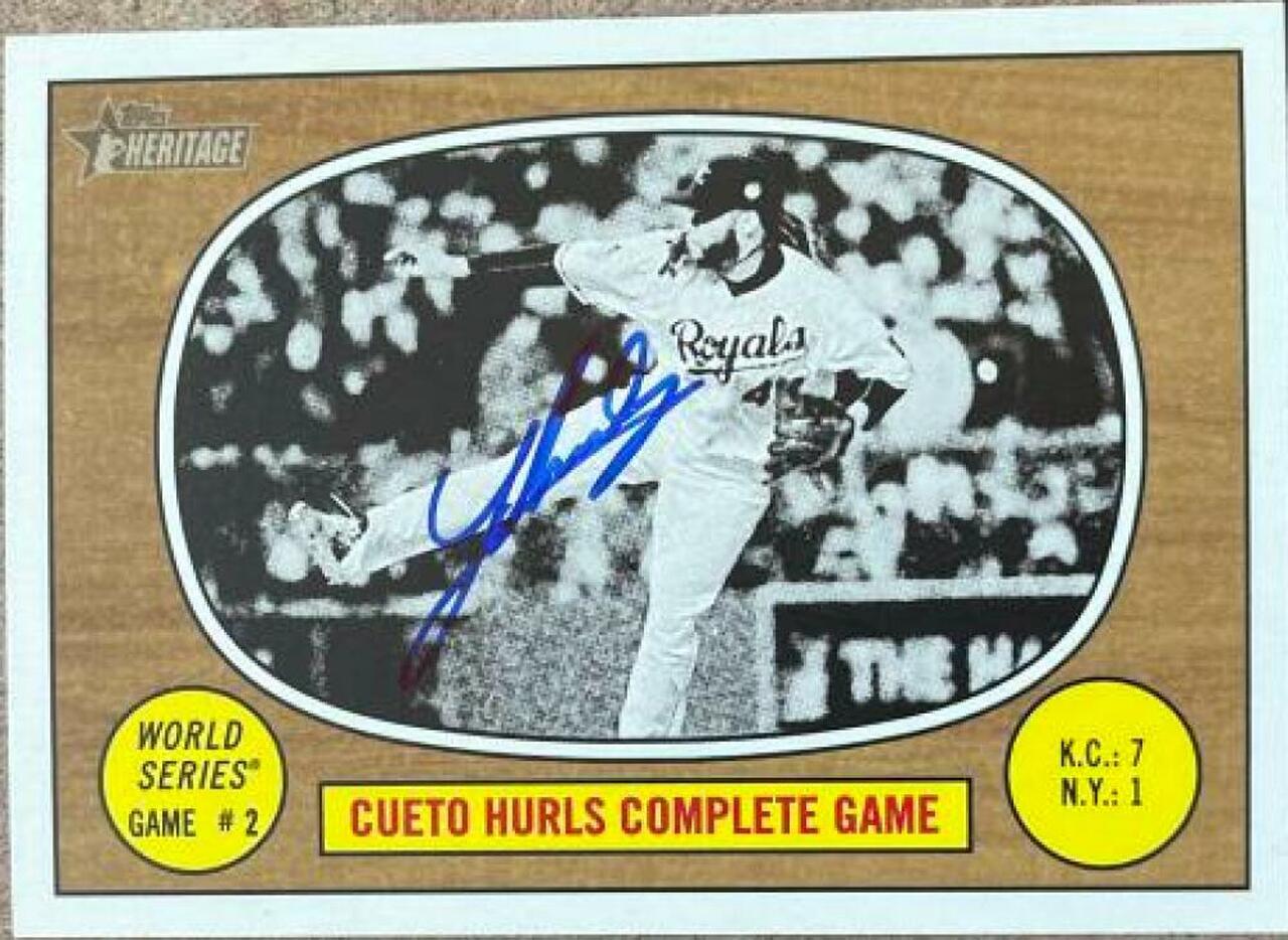 Johnny Cueto Signed 2016 Topps Heritage Baseball Card - Kansas City Royals - PastPros