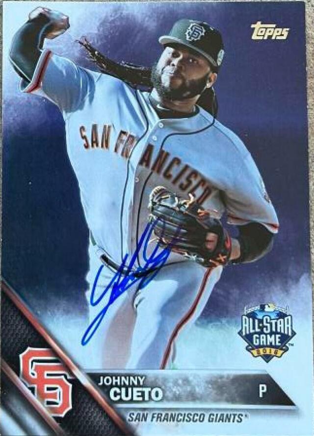 Johnny Cueto Signed 2016 Topps Update Baseball Card - San Francisco Giants - PastPros