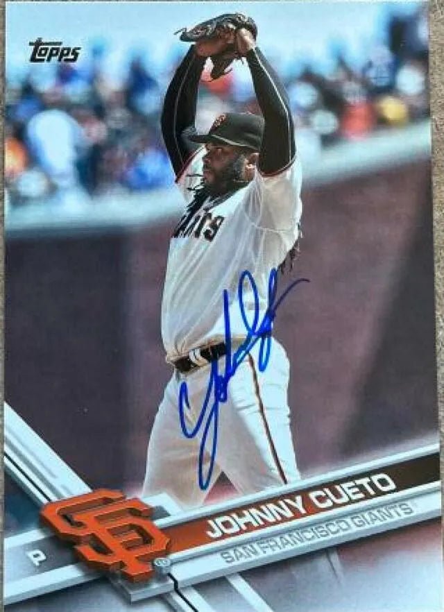 Johnny Cueto Signed 2017 Topps Baseball Card - San Francisco Giants