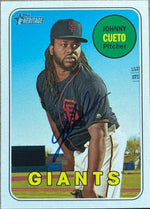 Johnny Cueto Signed 2018 Topps Heritage Baseball Card - San Francisco Giants