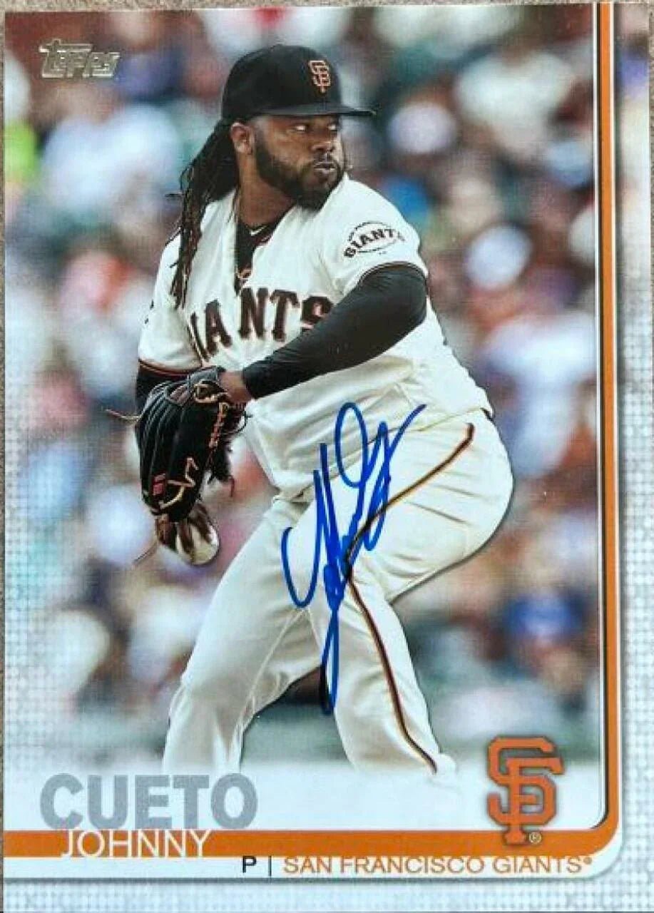 Johnny Cueto Signed 2019 Topps Baseball Card - San Francisco Giants