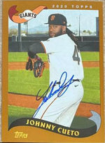 Johnny Cueto Signed 2020 Topps Archives Baseball Card - San Francisco Giants