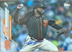 Johnny Cueto Signed 2020 Topps Baseball Card - San Francisco Giants