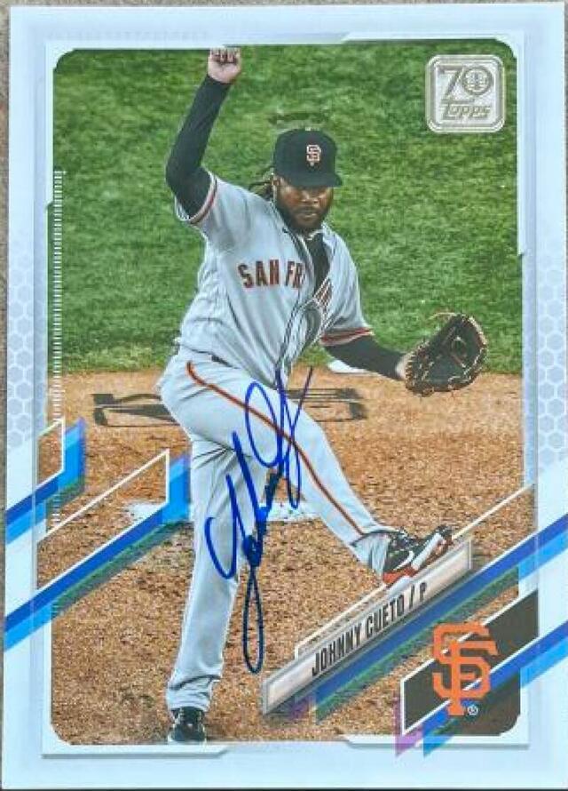 Johnny Cueto Signed 2021 Topps Baseball Card - San Francisco Giants - PastPros