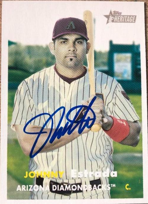 Johnny Estrada Signed 2006 Topps Heritage Baseball Card - Arizona Diamondbacks - PastPros