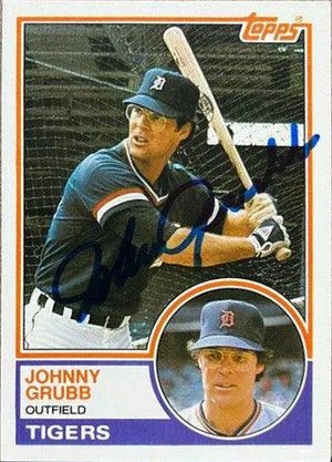 Johnny Grubb Signed 1983 Topps Traded Baseball Card - Detroit Tigers - PastPros