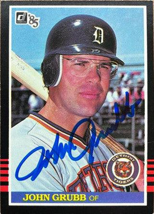 Johnny Grubb Signed 1985 Donruss Baseball Card - Detroit Tigers - PastPros