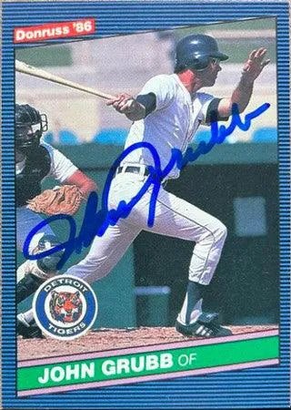 Johnny Grubb Signed 1986 Donruss Baseball Card - Detroit Tigers
