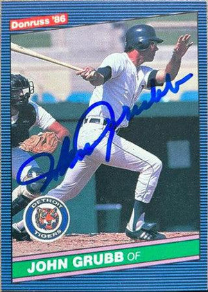 Johnny Grubb Signed 1986 Donruss Baseball Card - Detroit Tigers - PastPros