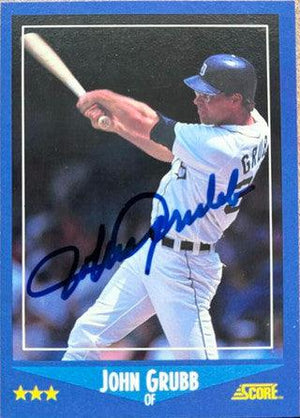 Johnny Grubb Signed 1988 Score Baseball Card - Detroit Tigers - PastPros