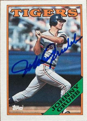 Johnny Grubb Signed 1988 Topps Baseball Card - Detroit Tigers - PastPros