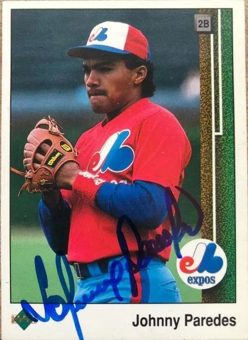 Johnny Paredes Signed 1989 Upper Deck Baseball Card - Montreal Expos