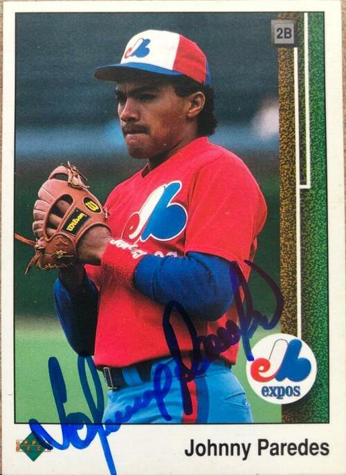 Johnny Paredes Signed 1989 Upper Deck Baseball Card - Montreal Expos - PastPros