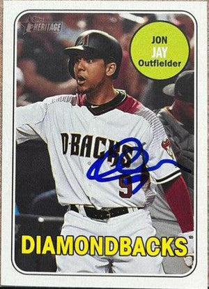 Jon Jay Signed 2018 Topps Heritage Baseball Card - Arizona Diamondbacks - PastPros