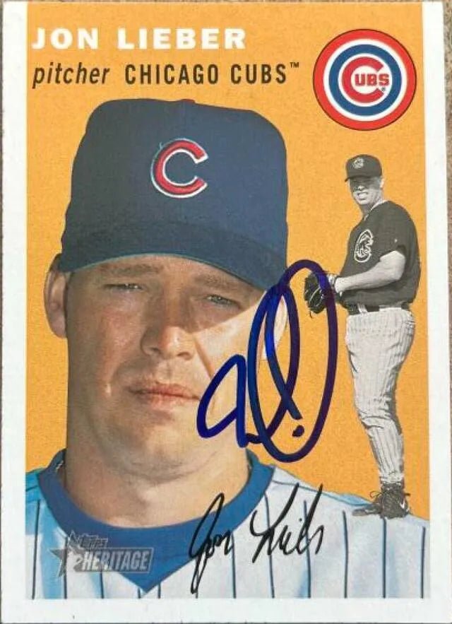 Jon Lieber Signed 2003 Topps Heritage Baseball Card - Chicago Cubs