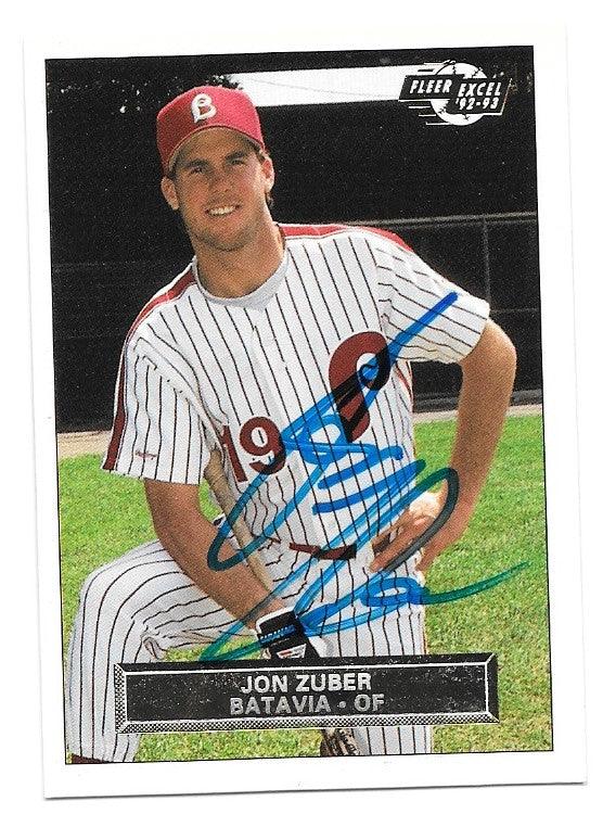 Jon Zuber Signed 1992-93 Fleer Excel Baseball Card - Batavia Clippers - PastPros