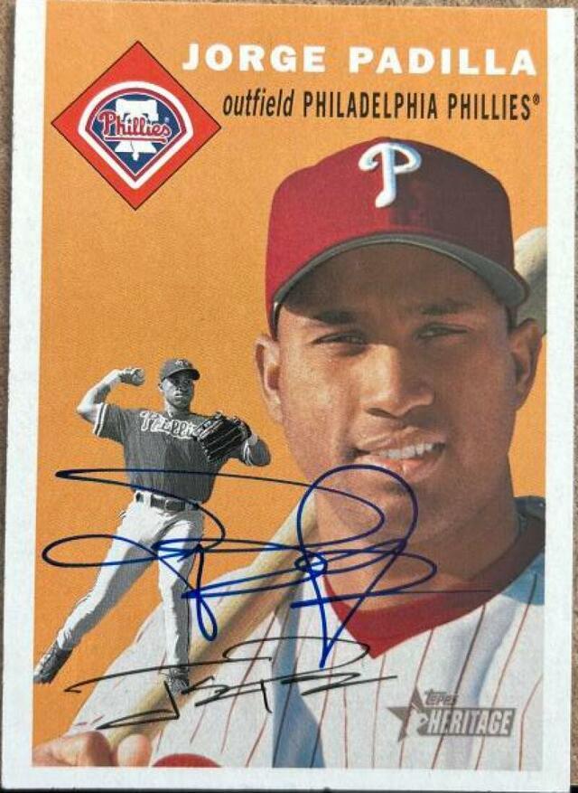 Jorge Padilla Signed 2003 Topps Heritage Baseball Card - Philadelphia Phillies - PastPros