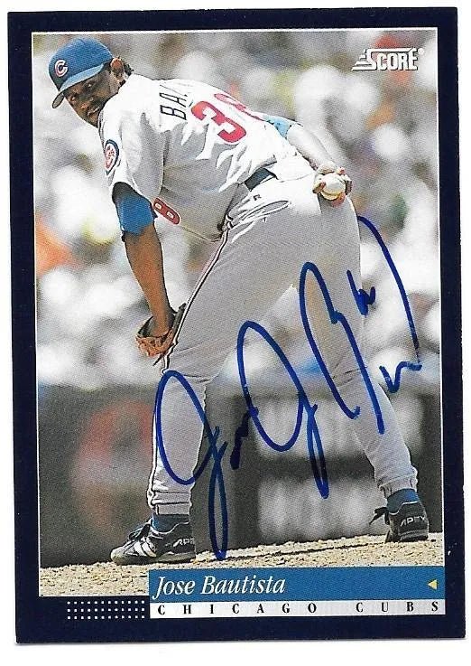 Jose Bautista Signed 1994 Score Baseball Card - Chicago Cubs