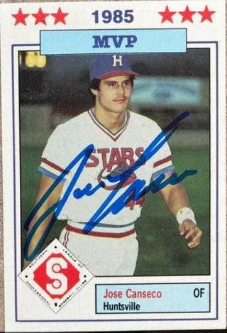 Jose Canseco Signed 1985 Jennings Southern League All-Stars Baseball Card