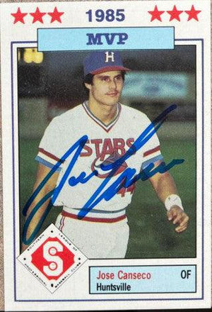 Jose Canseco Signed 1985 Jennings Southern League All-Stars Baseball Card - PastPros