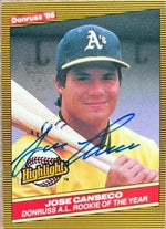 Jose Canseco Signed 1986 Donruss Highlights Baseball Card - Oakland A's