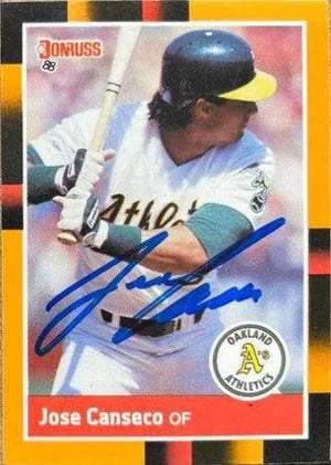 Jose Canseco Signed 1988 Donruss Baseball's Best Baseball Card - Oakland A's