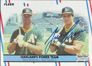 Jose Canseco Signed 1988 Fleer Baseball Card - Oakland A's #624 - PastPros