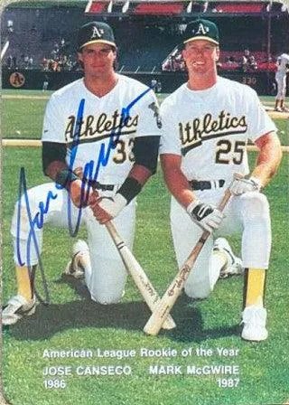 Jose Canseco Signed 1988 Mother's Cookies Baseball Card - Oakland A's #28