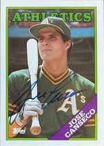 Jose Canseco Signed 1988 Topps Baseball Card - Oakland A's #370