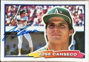 Jose Canseco Signed 1988 Topps Big Baseball Card - Oakland A's
