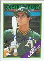 Jose Canseco Signed 1988 Topps Tiffany Baseball Card - Oakland A's #370