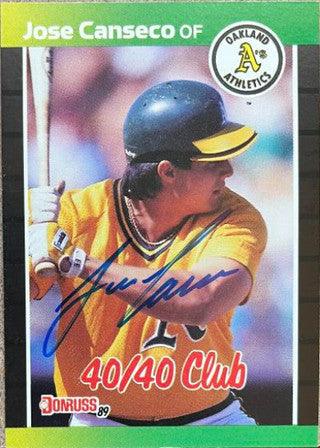 Jose Canseco Signed 1989 Donruss Baseball Card - Oakland A's #643 - PastPros