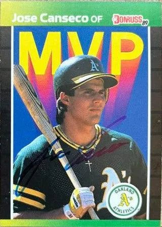 Jose Canseco Signed 1989 Donruss MVPs Baseball Card - Oakland A's