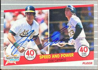 Jose Canseco Signed 1989 Fleer Baseball Card - Oakland A's #628 - PastPros