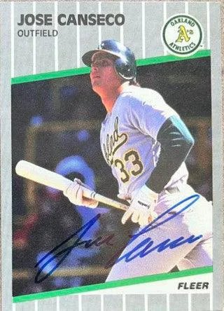 Jose Canseco Signed 1989 Fleer Baseball Card - Oakland A's #5
