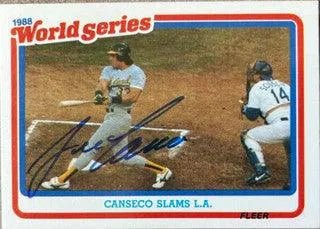 Jose Canseco Signed 1989 Fleer World Series Baseball Card - Oakland A's