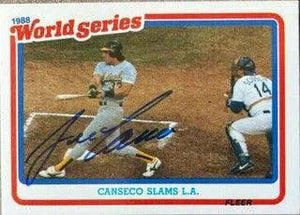 Jose Canseco Signed 1989 Fleer World Series Baseball Card - Oakland A's