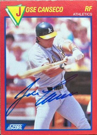 Jose Canseco Signed 1989 Score Hottest 100 Players Baseball Card - Oakland A's - PastPros