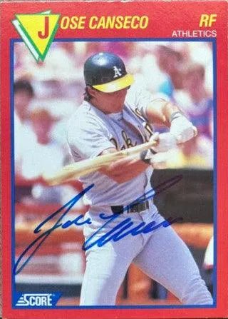 Jose Canseco Signed 1989 Score Hottest 100 Players Baseball Card - Oakland A's