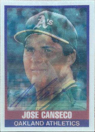 Jose Canseco Signed 1989 Sportflics Baseball Card - Oakland A's - PastPros