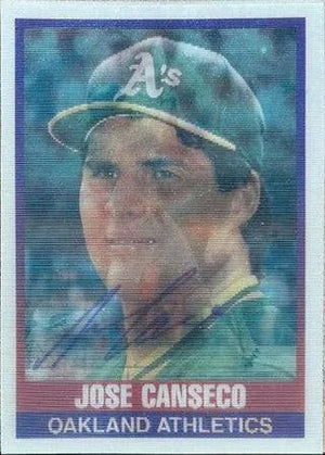 Jose Canseco Signed 1989 Sportflics Baseball Card - Oakland A's