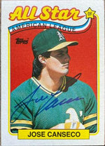 Jose Canseco Signed 1989 Topps All-Star Baseball Card - Oakland A's - PastPros