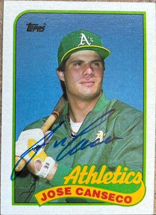 Jose Canseco Signed 1989 Topps Baseball Card - Oakland A's - PastPros
