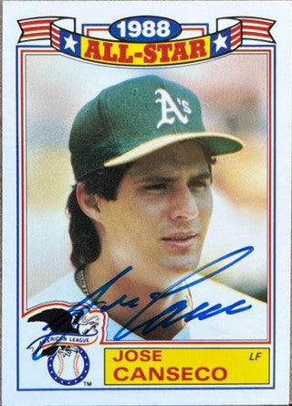 Jose Canseco Signed 1989 Topps Glossy All-Stars Baseball Card - Oakland A's - PastPros