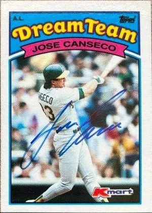 Jose Canseco Signed 1989 Topps KMart Dream Team Baseball Card - Oakland A's